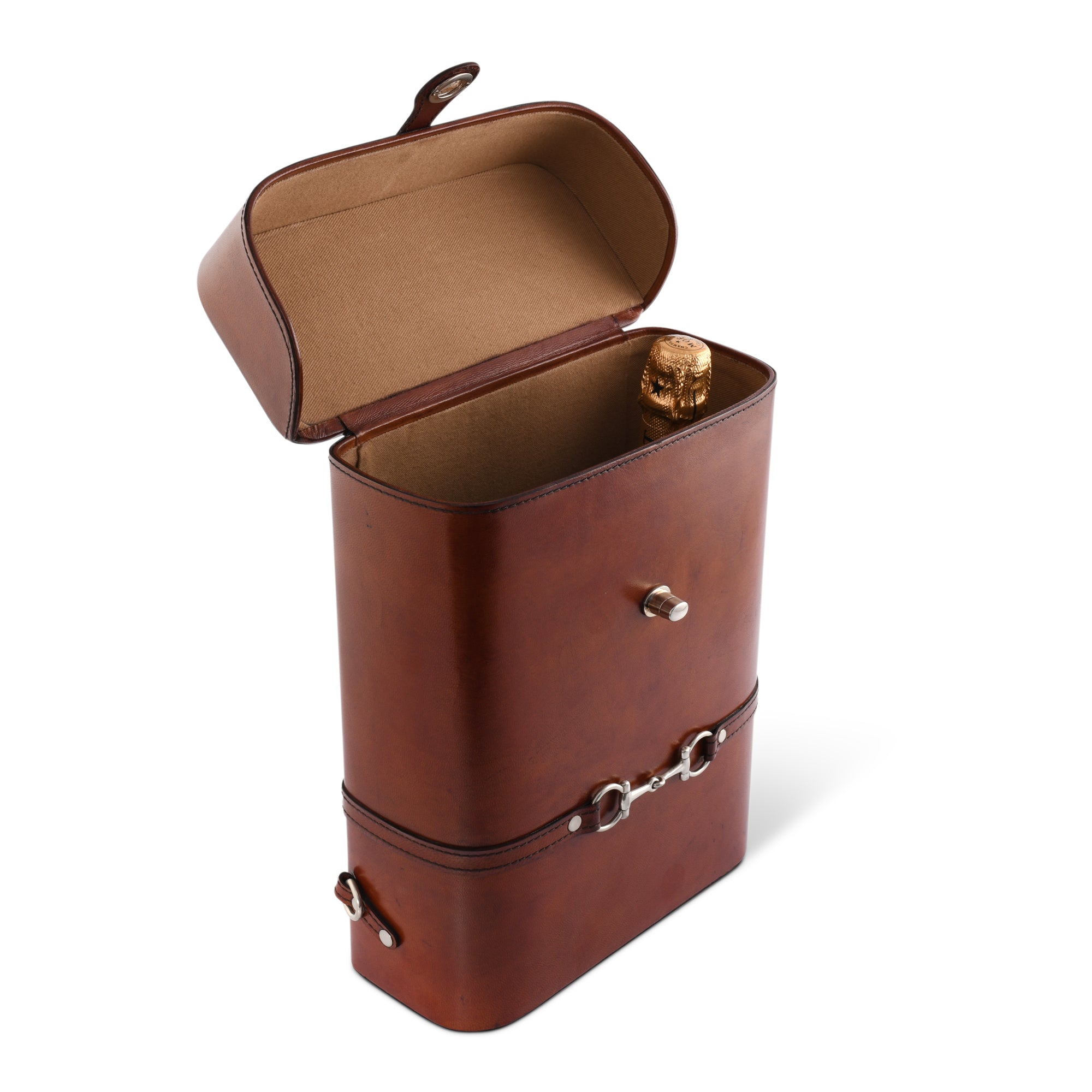 Leather Bit Double Wine Bottle Carrier