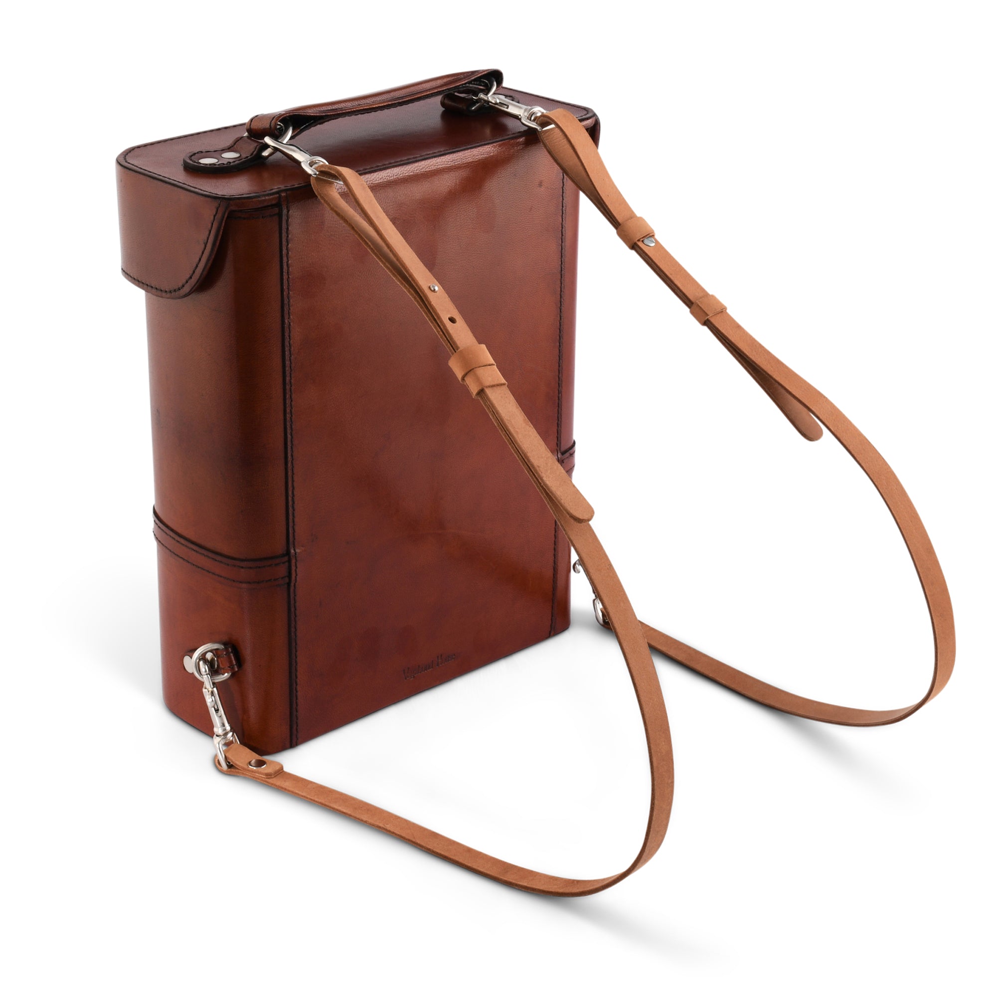 Leather Bit Double Wine Bottle Carrier