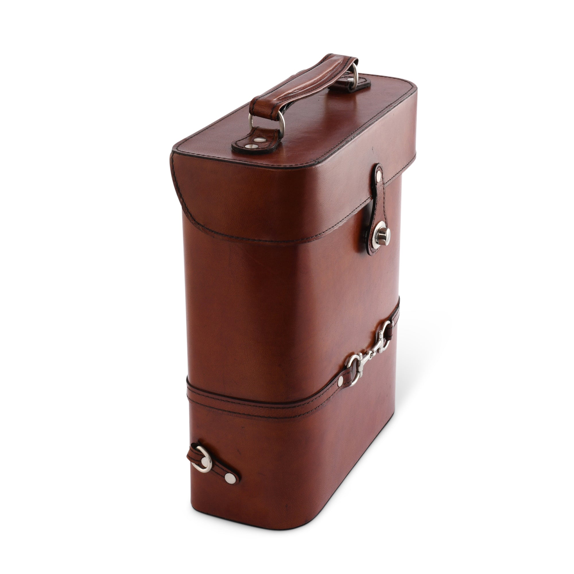 Leather Bit Double Wine Bottle Carrier