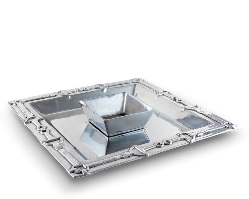 Equestrian Chip & Dip Bowl & Tray
