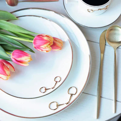 Gold Bit Bone China Round Salad/Dessert Plate