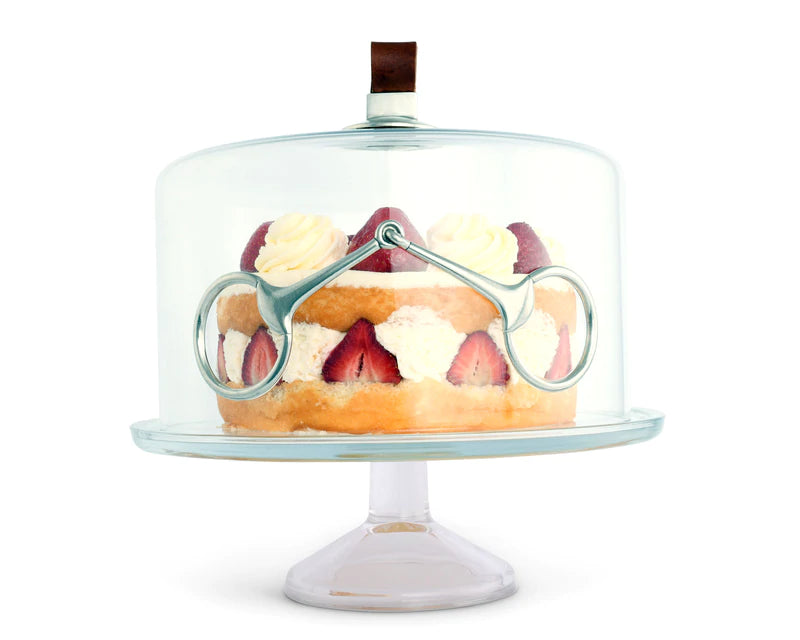 Horse Bit Glass Covered Cake Dessert Stand