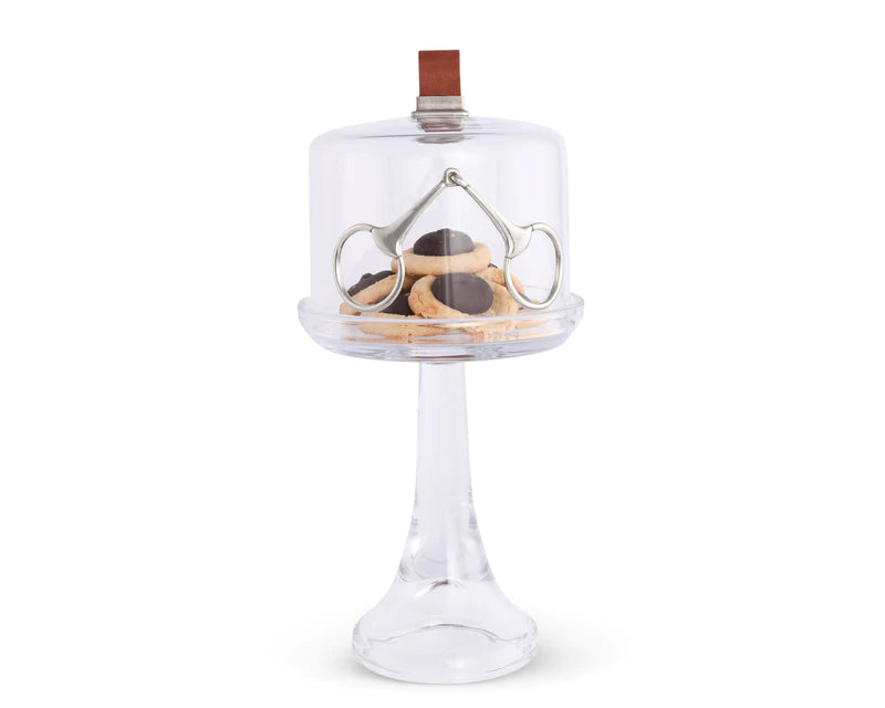 Horse Bit Glass Covered Cake Dessert Stand