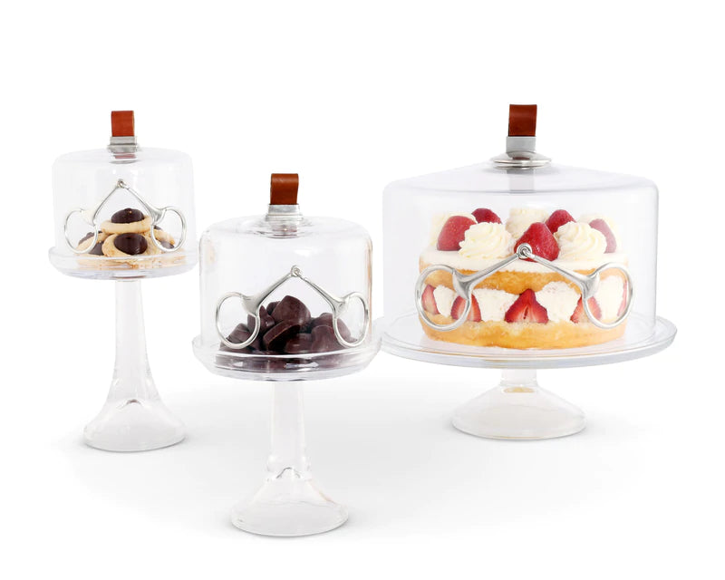 Horse Bit Glass Covered Cake Dessert Stand