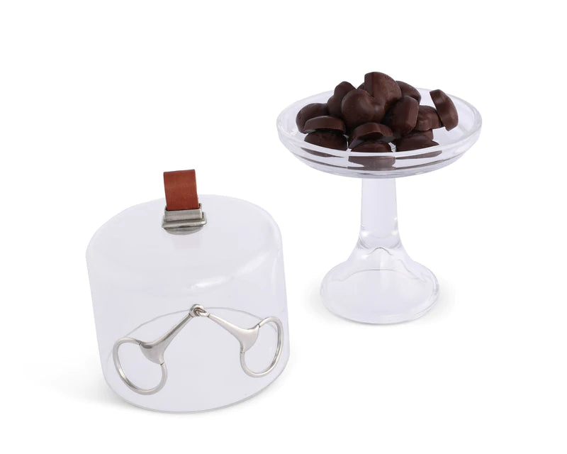 Horse Bit Glass Covered Cake Dessert Stand