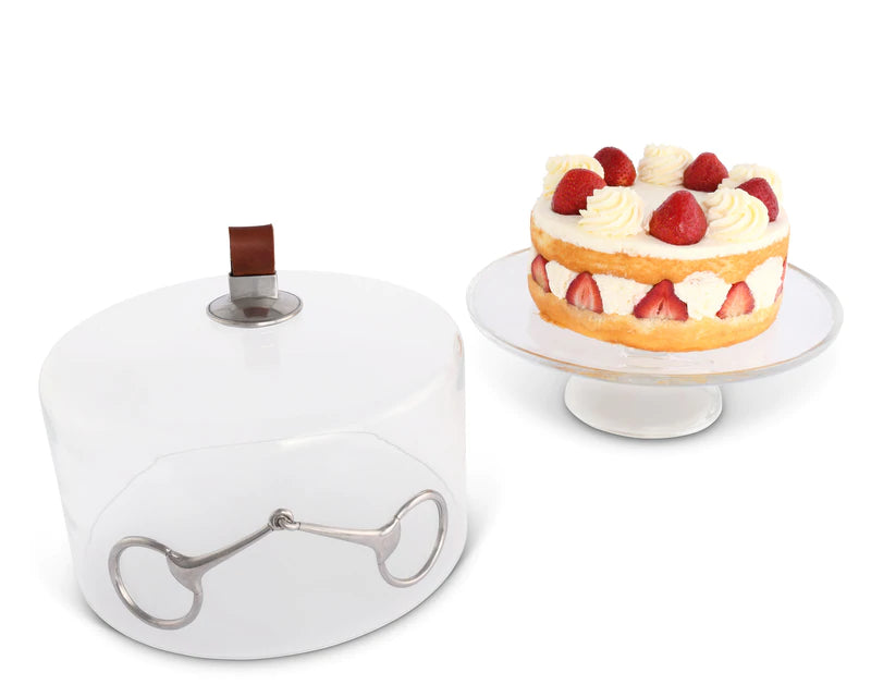 Horse Bit Glass Covered Cake Dessert Stand