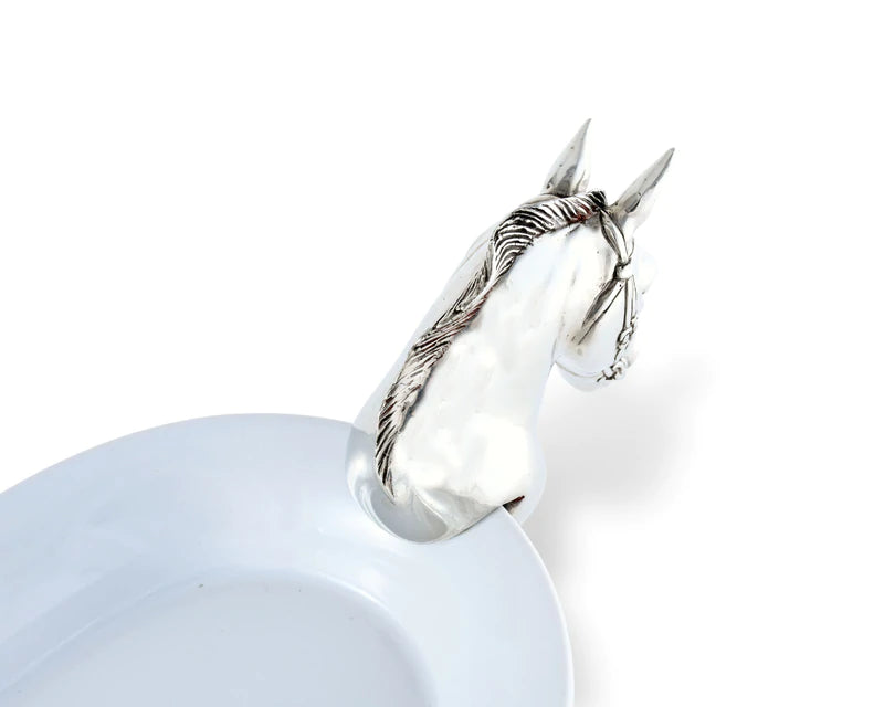 Horse Head Stoneware Oblong Tray