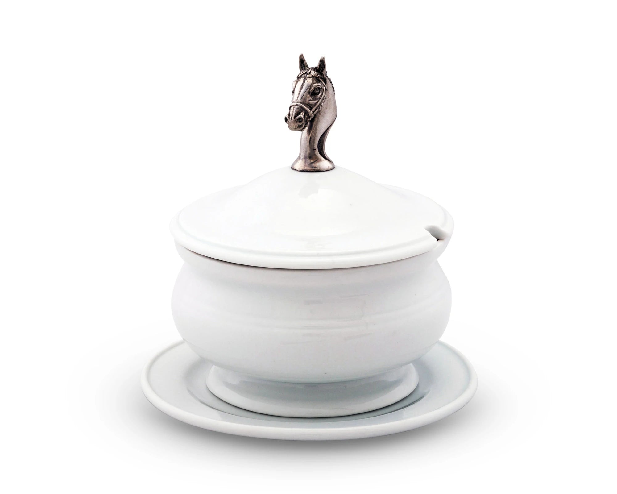 Horsehead Porcelain Lidded Bowl