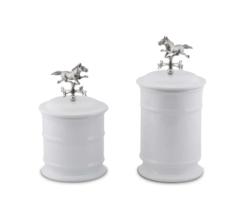 Horse Weathervane Stoneware Cannister