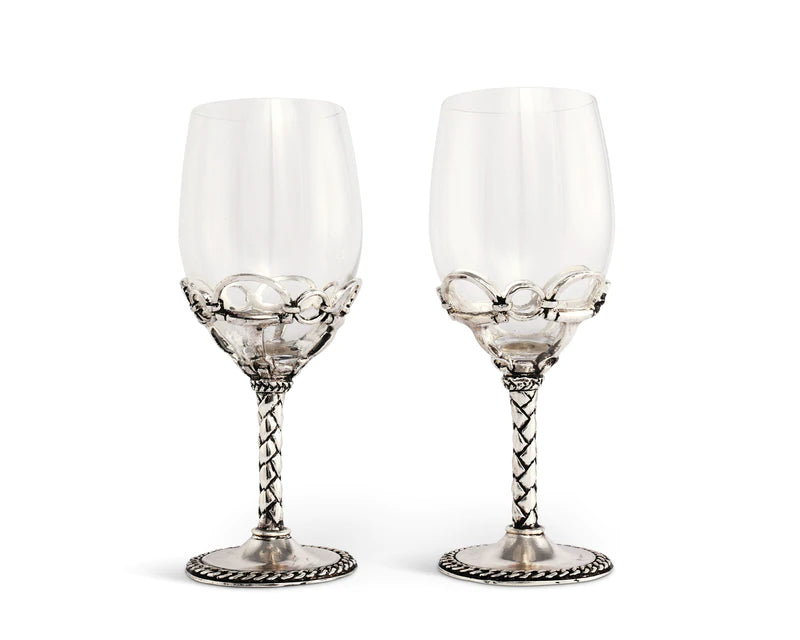 Equestrian Bit Pair of Wine Glasses Set of 2