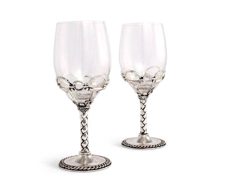 Equestrian Bit Pair of Wine Glasses Set of 2