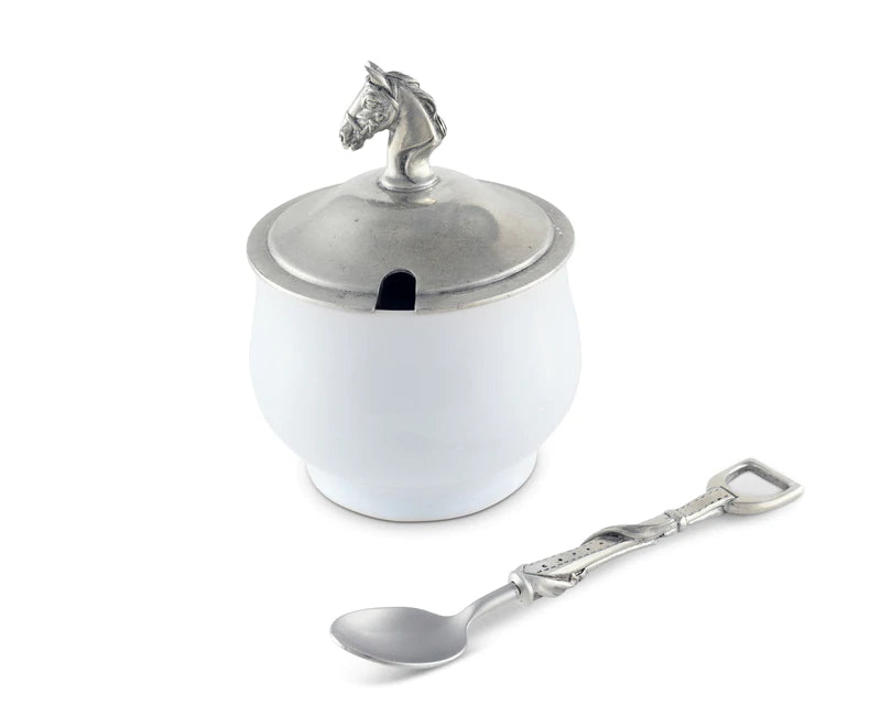 Sugar Bowl and Spoon horse head
