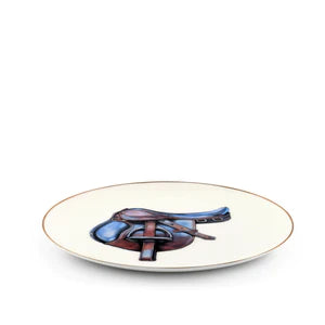 WELLINGTON ENGLISH SADDLE PATTERN BONE CHINA ROUND SALAD PLATE