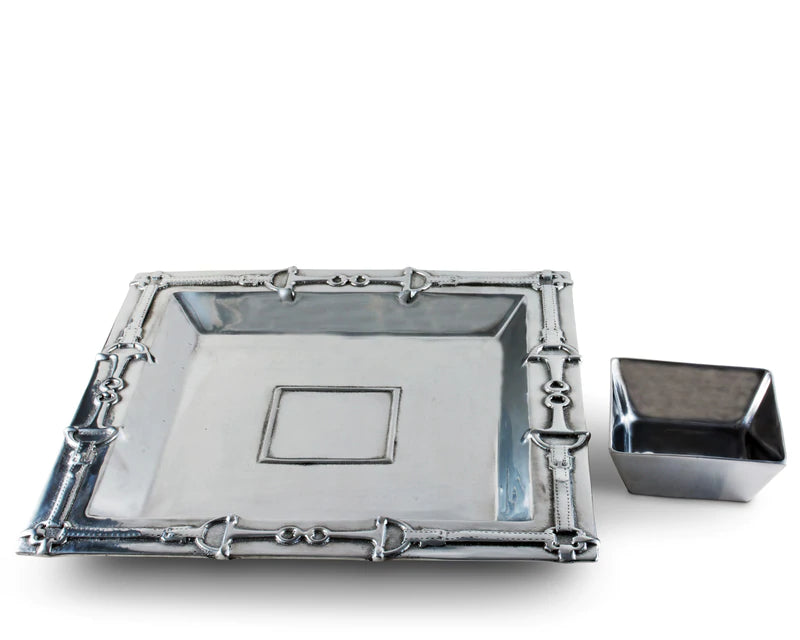Equestrian Chip & Dip Bowl & Tray