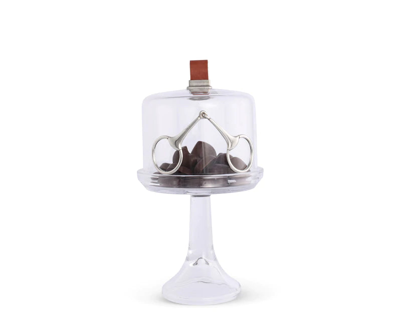 Horse Bit Glass Covered Cake Dessert Stand