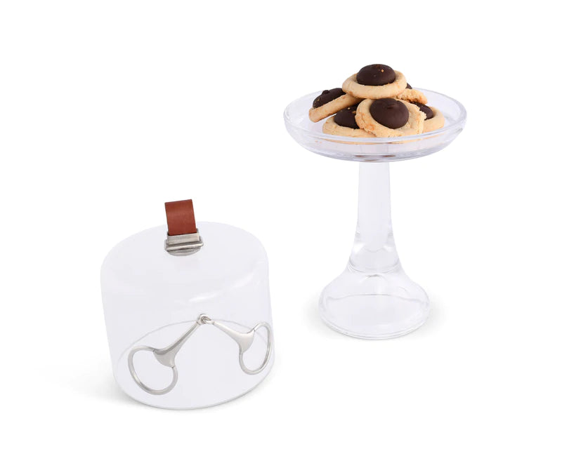 Horse Bit Glass Covered Cake Dessert Stand