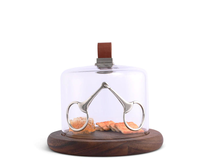 Horse  Bit Glass Covered Cheese Wood Board