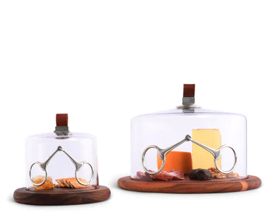 Horse  Bit Glass Covered Cheese Wood Board