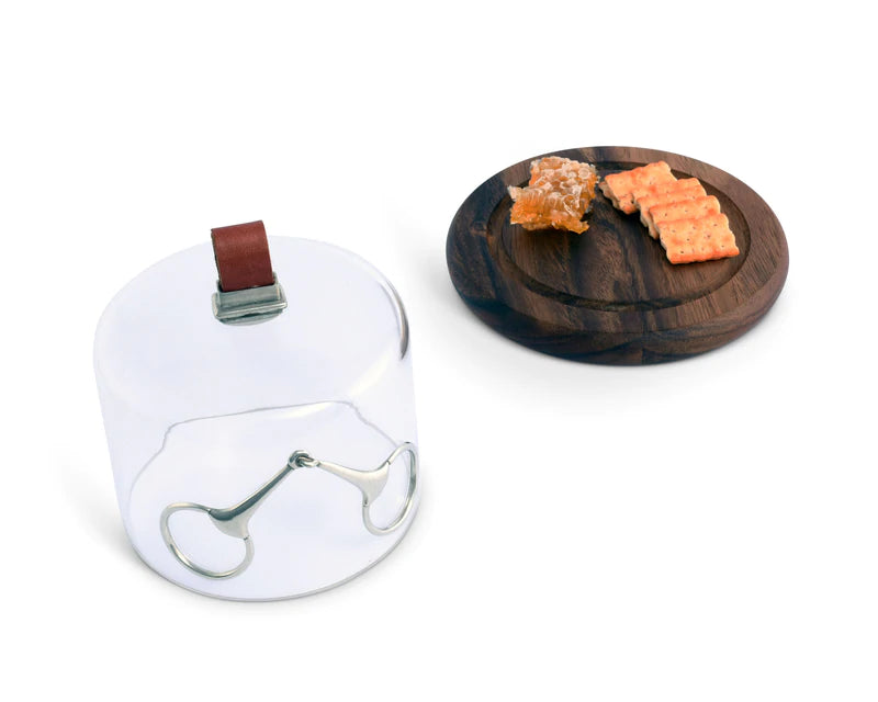 Horse  Bit Glass Covered Cheese Wood Board