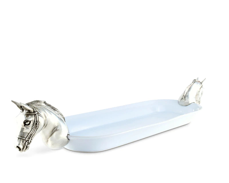 Horse Head Stoneware Oblong Tray