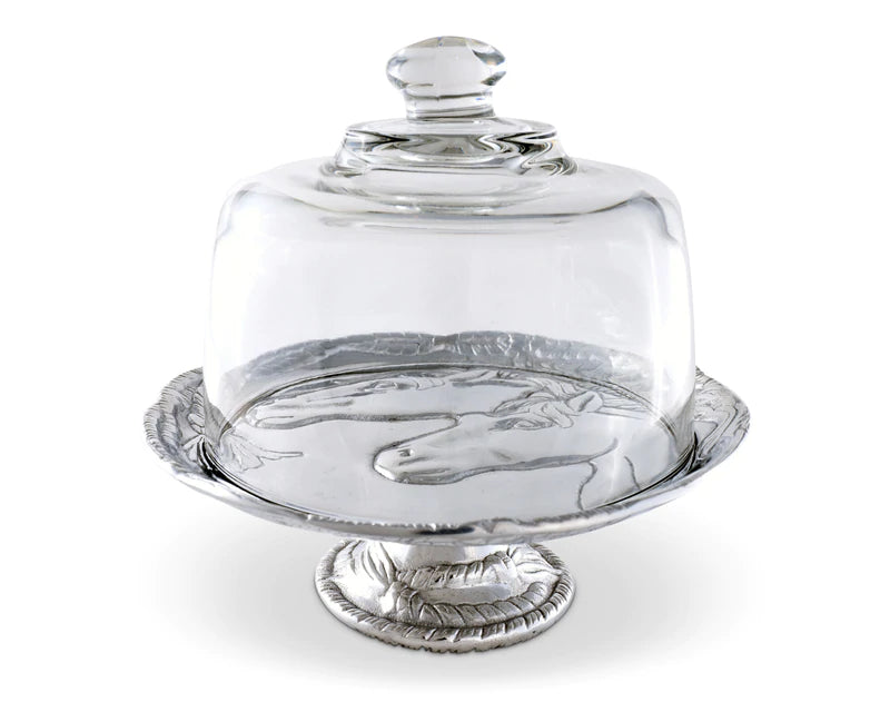 Horse Plate with Glass Dome