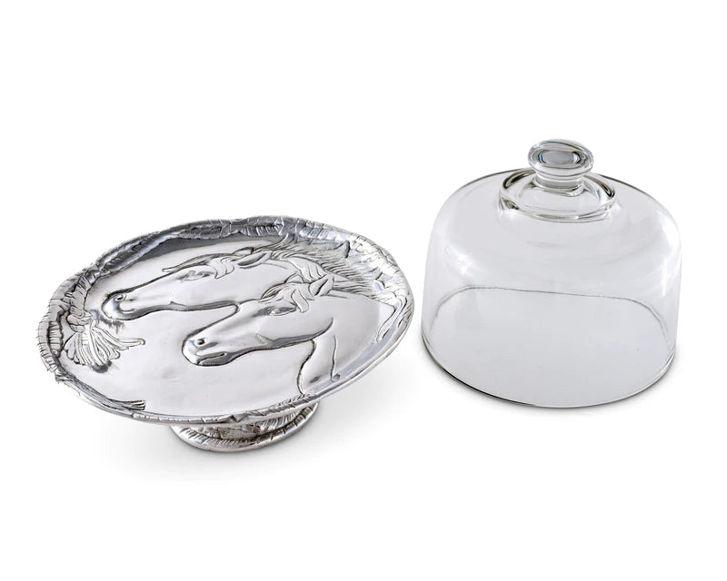 Horse Plate with Glass Dome