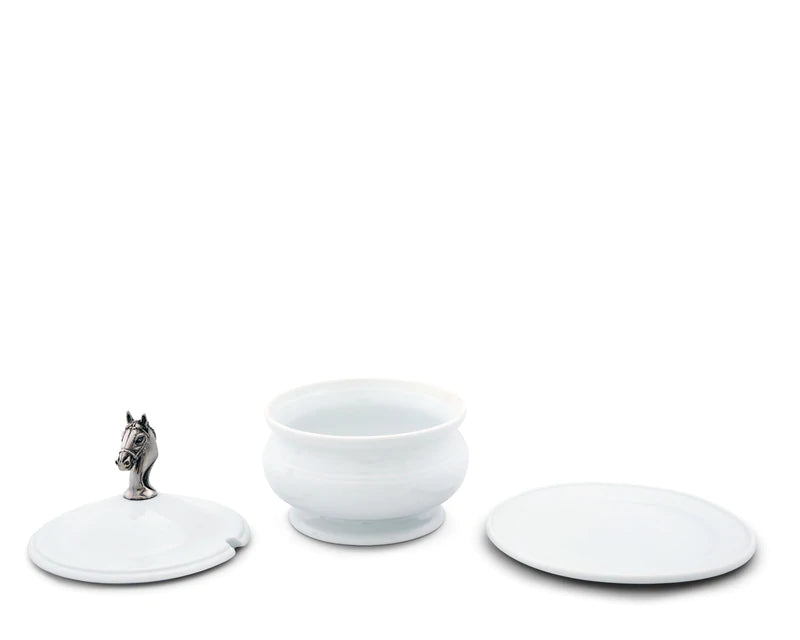 Horsehead Porcelain Lidded Bowl