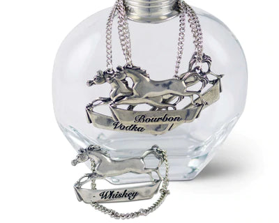 Pewter Galloping Steed Decanter Tags Various
