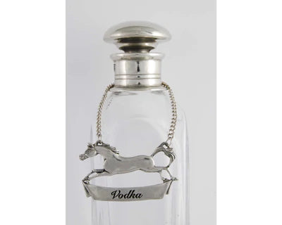 Pewter Galloping Steed Decanter Tags Various