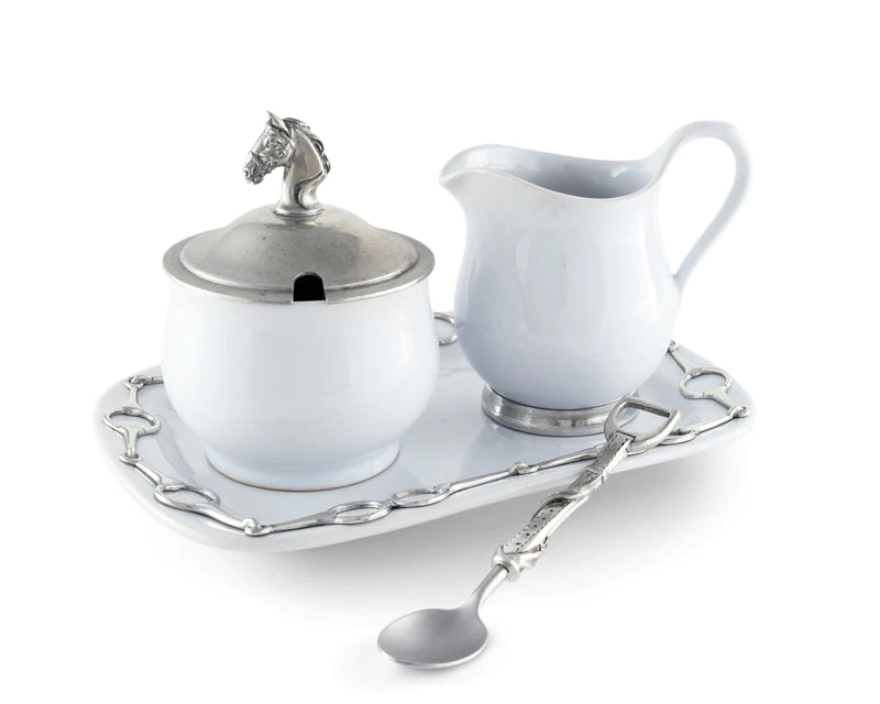 Sugar and Creamer Set Horse Head