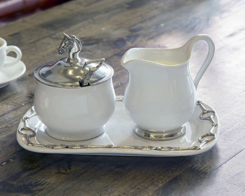 Sugar and Creamer Set Horse Head