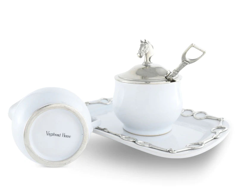 Sugar and Creamer Set Horse Head
