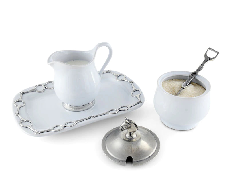 Sugar and Creamer Set Horse Head